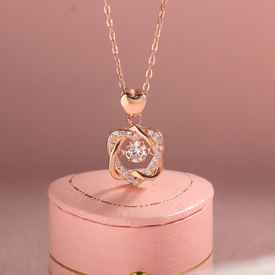 For Love - S925 We Are Connected Heart To Heart Love Knot Necklace