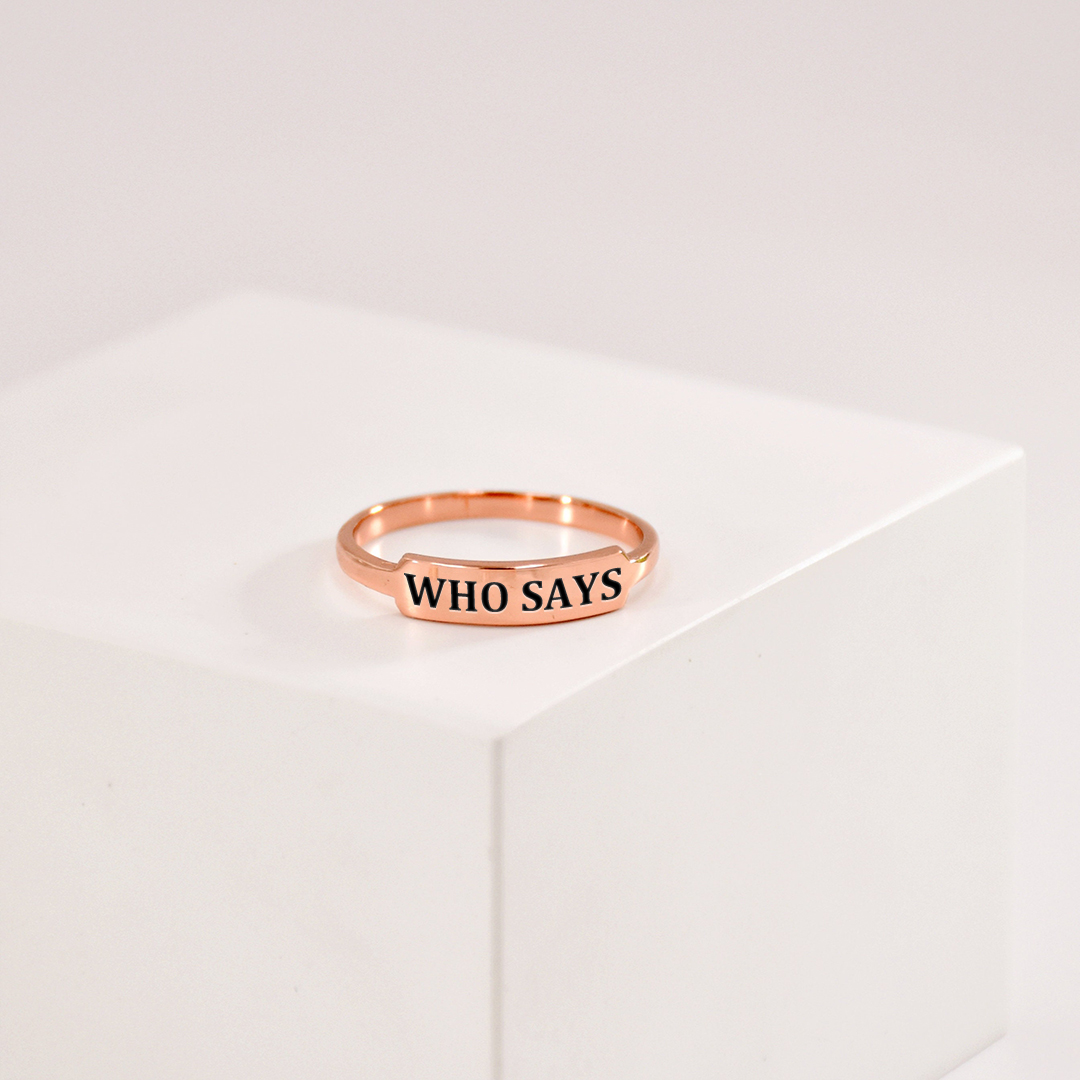 Who Says Dainty Bar Ring