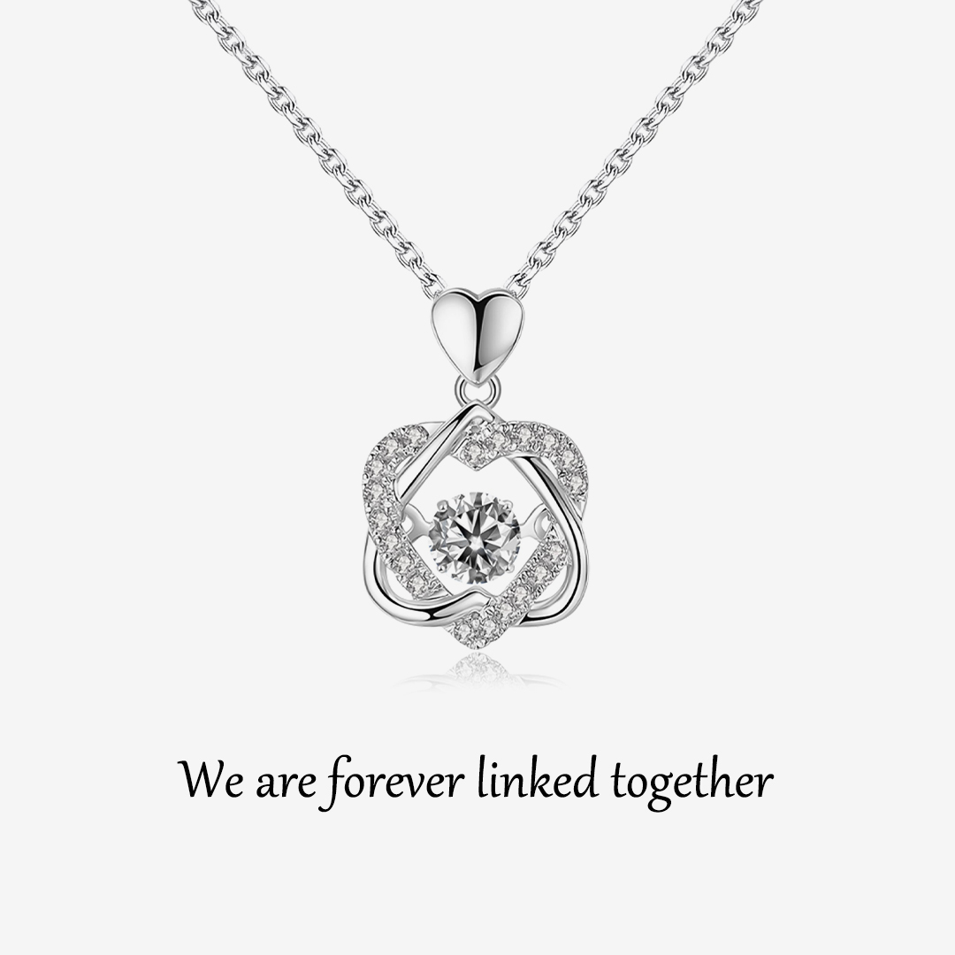 For Unbiological Daughter - S925 We Are Forever Linked Together Love Knot Necklace