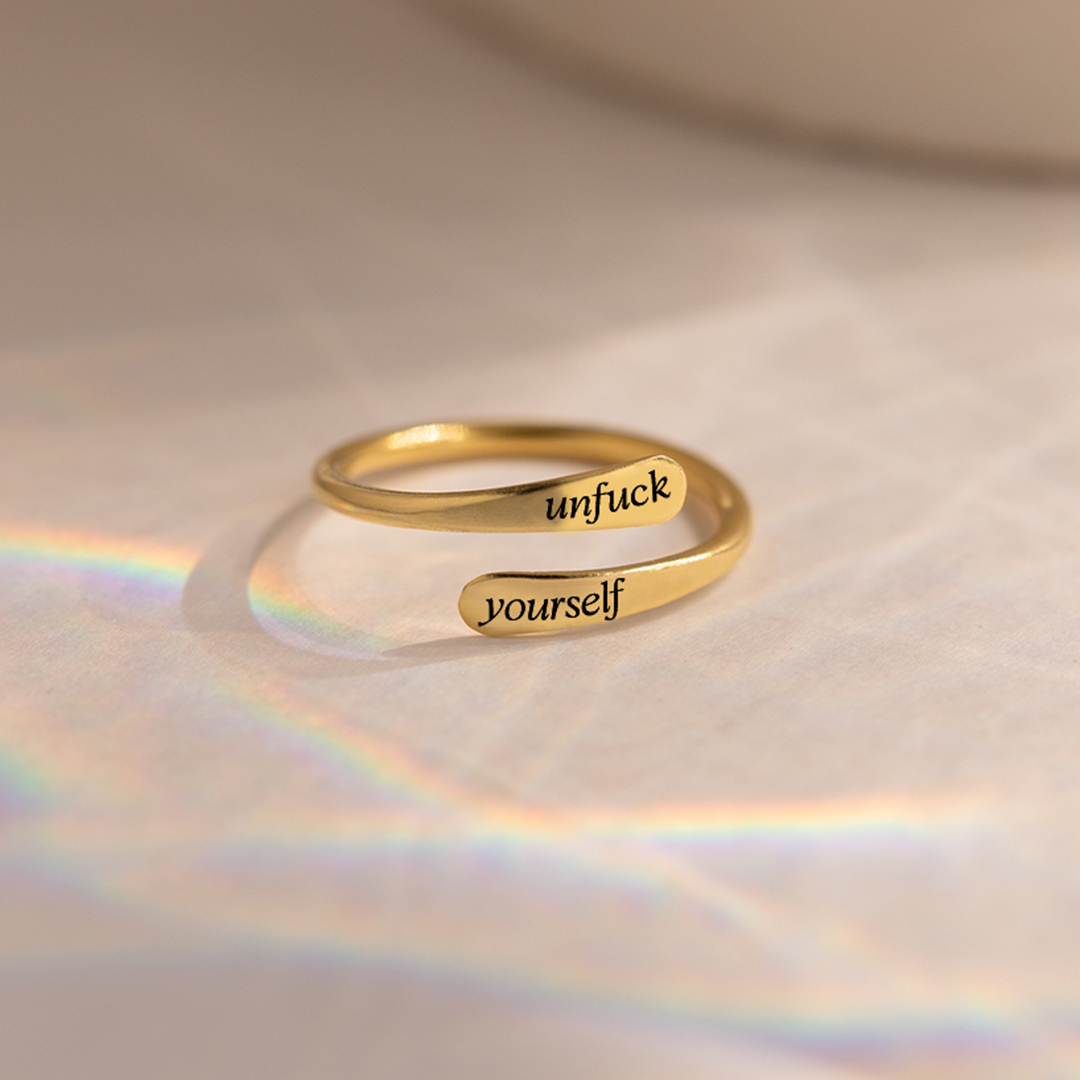 Unf❤️ck Yourself Open-Ended Ring