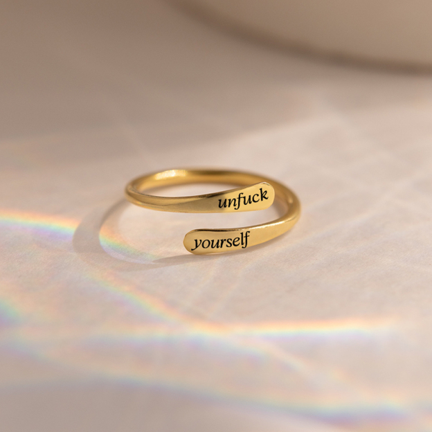Unf❤️ck Yourself Open-Ended Ring