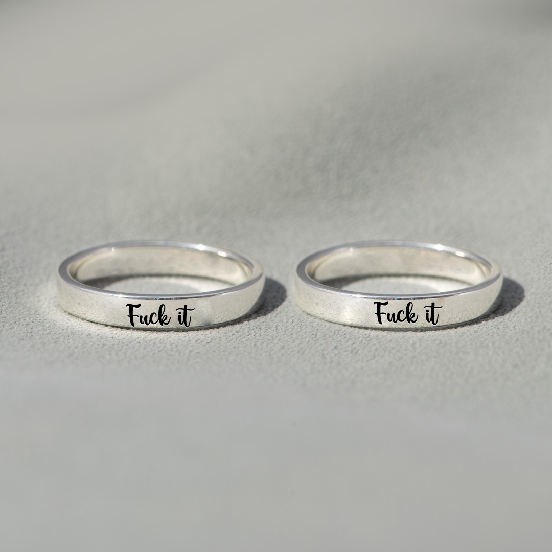 S925 Fuck It Circle Ring 