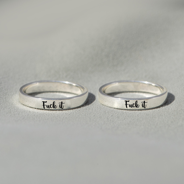 S925 Fuck It Circle Ring 