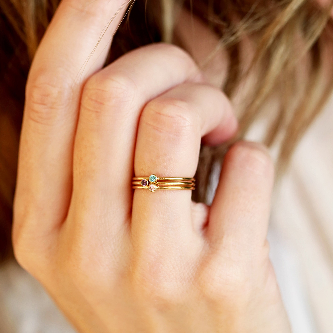 For Mother - Birthstone Customized Stacking Rings