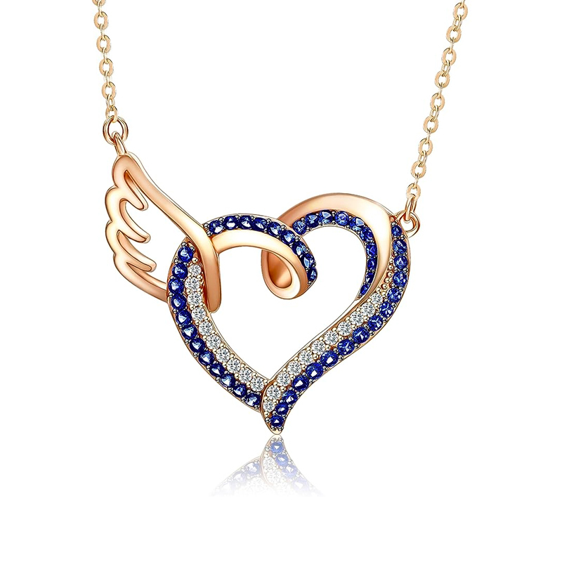 For Memorial - Life And Death Birthstone Love Wings Necklace
