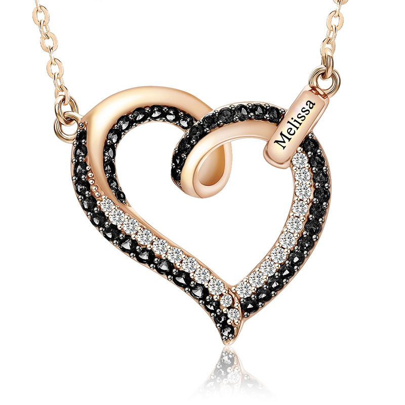 For Memorial - Life And Death Black Diamond Love Name Custom Necklace