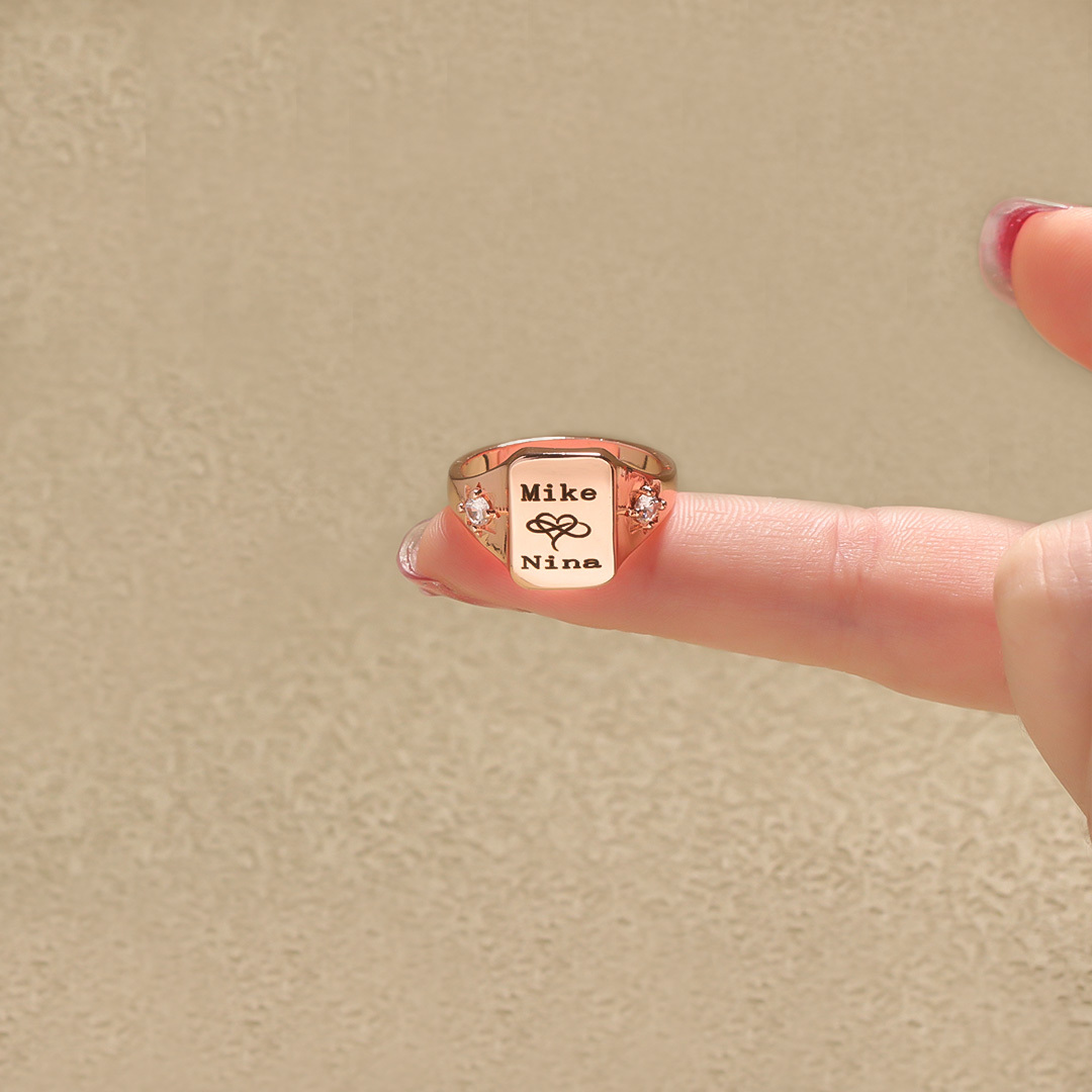 For Love - S925 Name And Birthstone Custom Ring