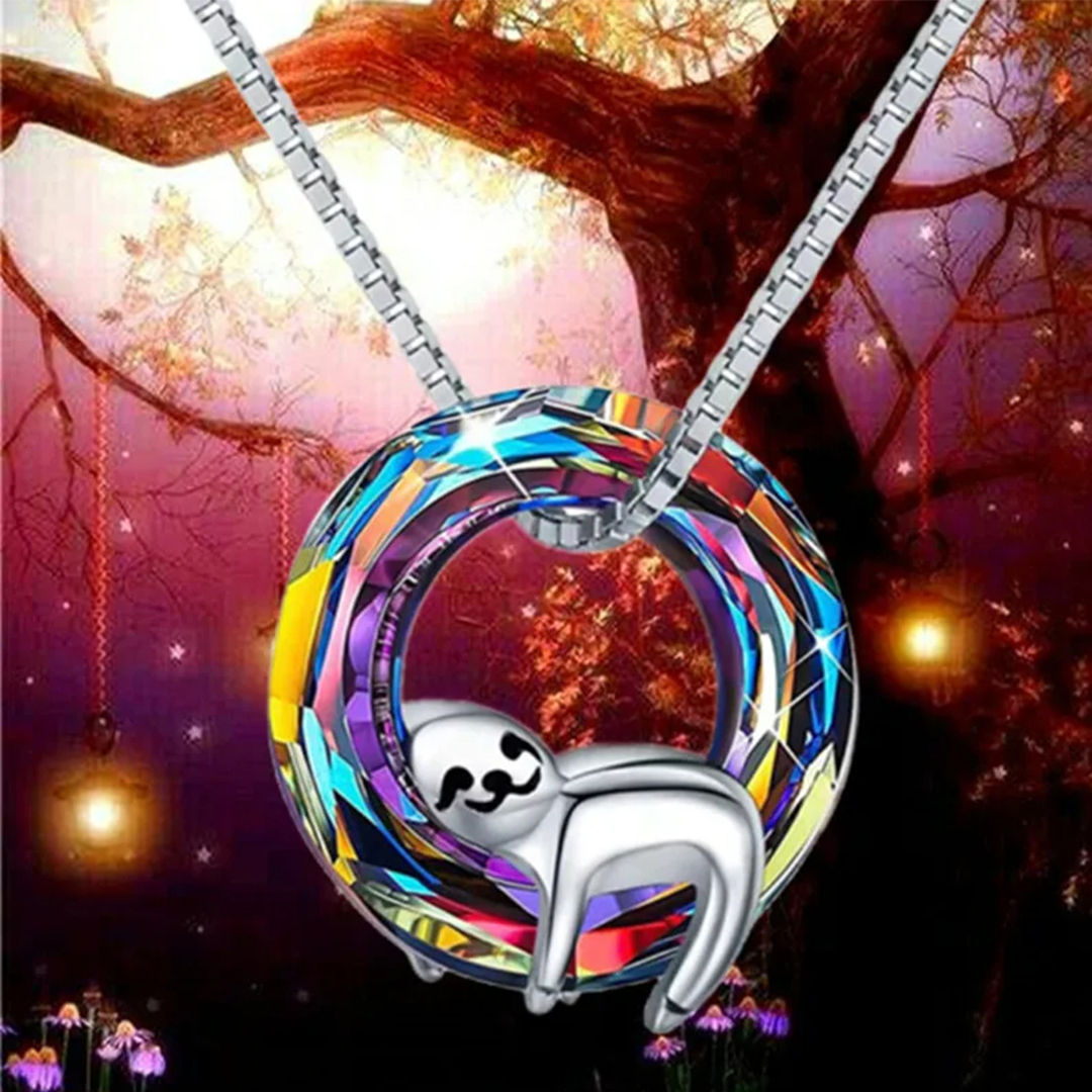 S925 Crystal Sloth Necklace