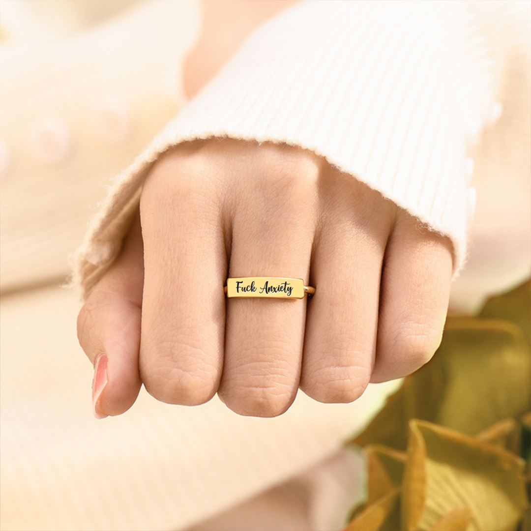 FUCk Anxiety Bar Ring