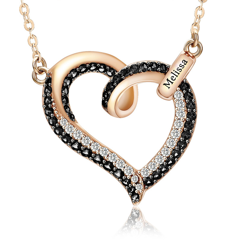 For Memorial - Life And Death Black Diamond Love Name Custom Necklace