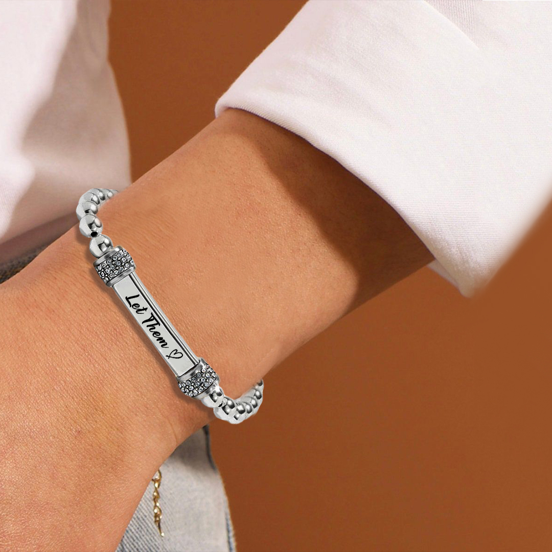 Let Them Dainty Diamond Beaded Stretch Bracelet