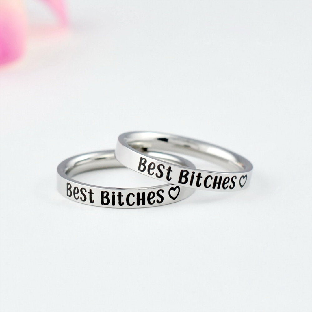 For Friend - Best Bitches Engraved Ring