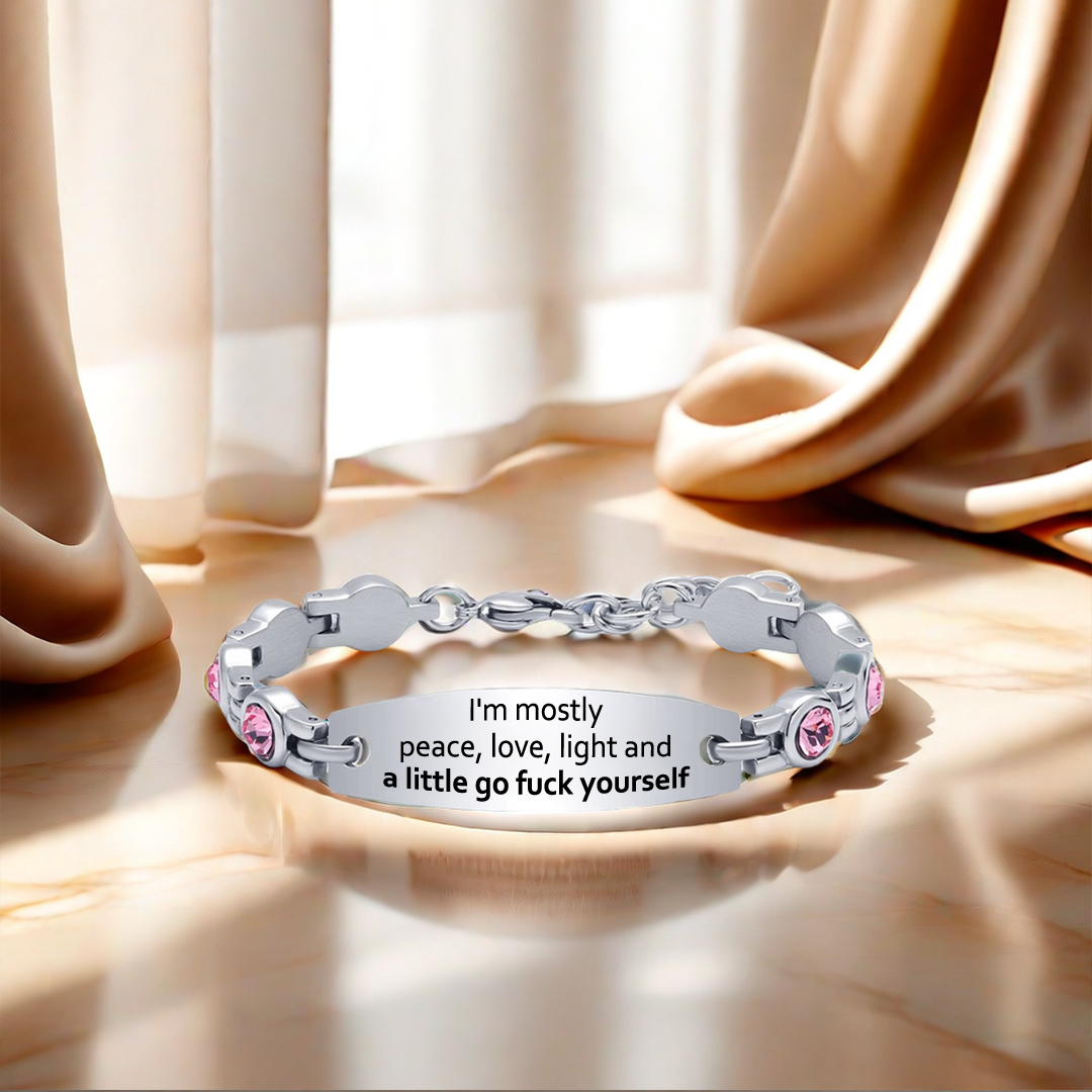 Love and Peace Circle Diamond Chain Bracelet