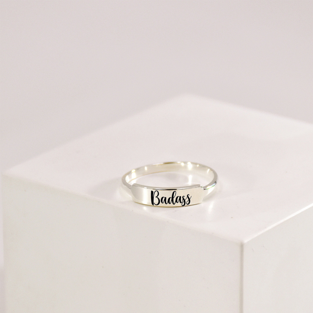 Badass Dainty Bar Ring