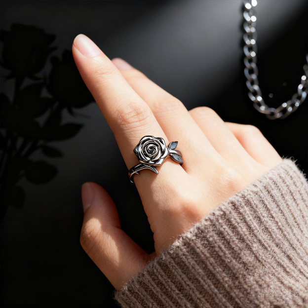 Begin Again Black Rose Ring