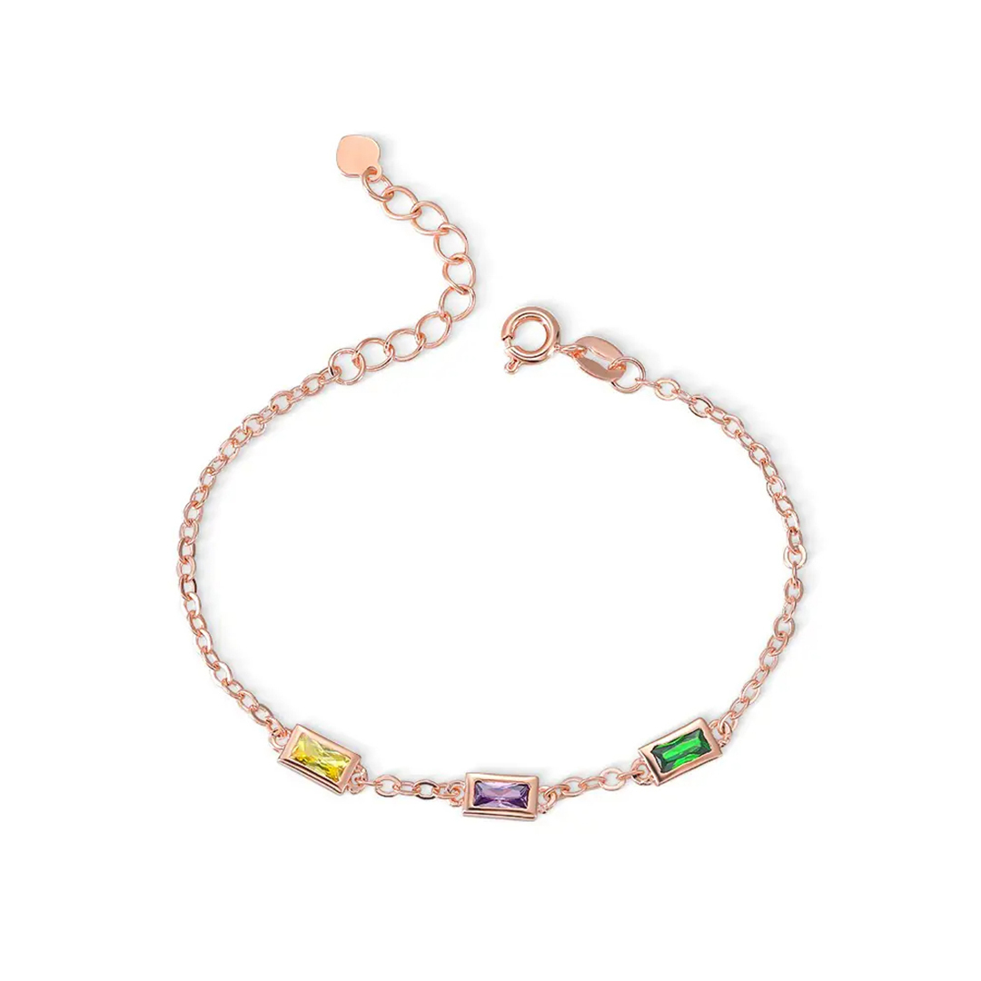 S925 Custom Long Birthstone Bracelet