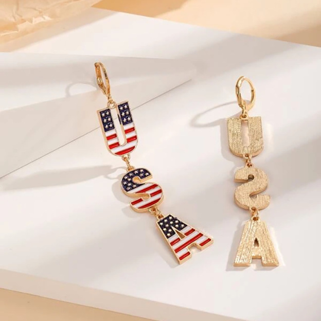 USA Letter Earrings
