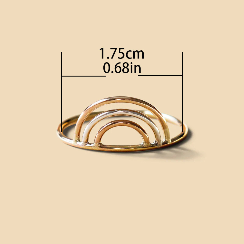 Hollow Rainbow Adjustable Ring