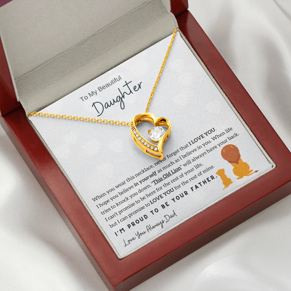 For Daughter - I'm Proud To Be Your Father Heart Necklace