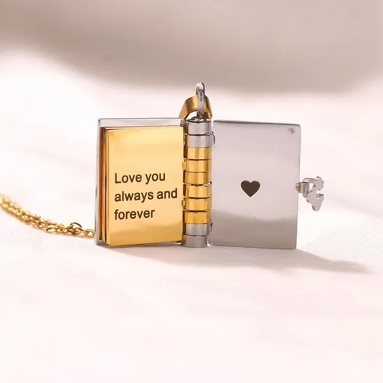 For Unbiological Daughter - Love You Always & Forever Book Necklace