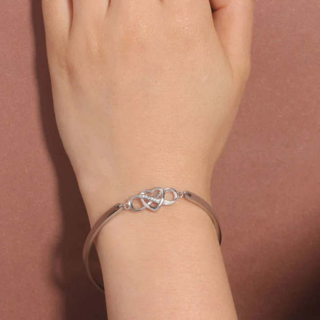 Mother & Daughter Linked Together By Love Infinity Heart Bracelet