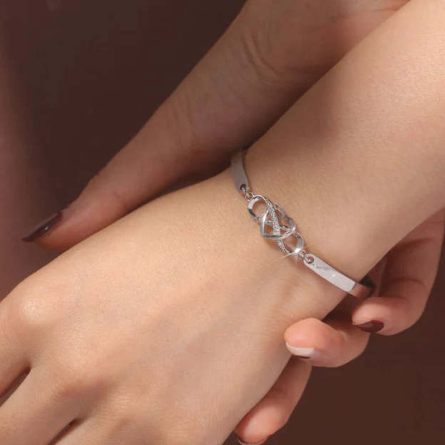 Mother & Daughter Linked Together By Love Infinity Heart Bracelet