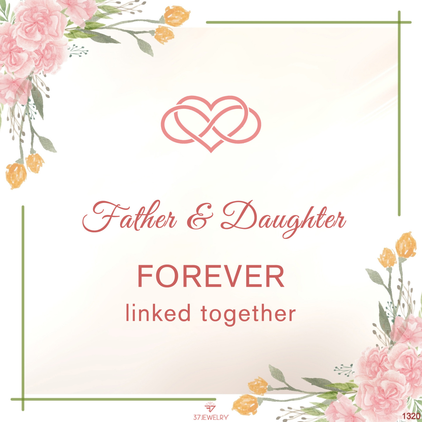 Father & Daughter Forever Linked Together Custom Birthstones Bracelet