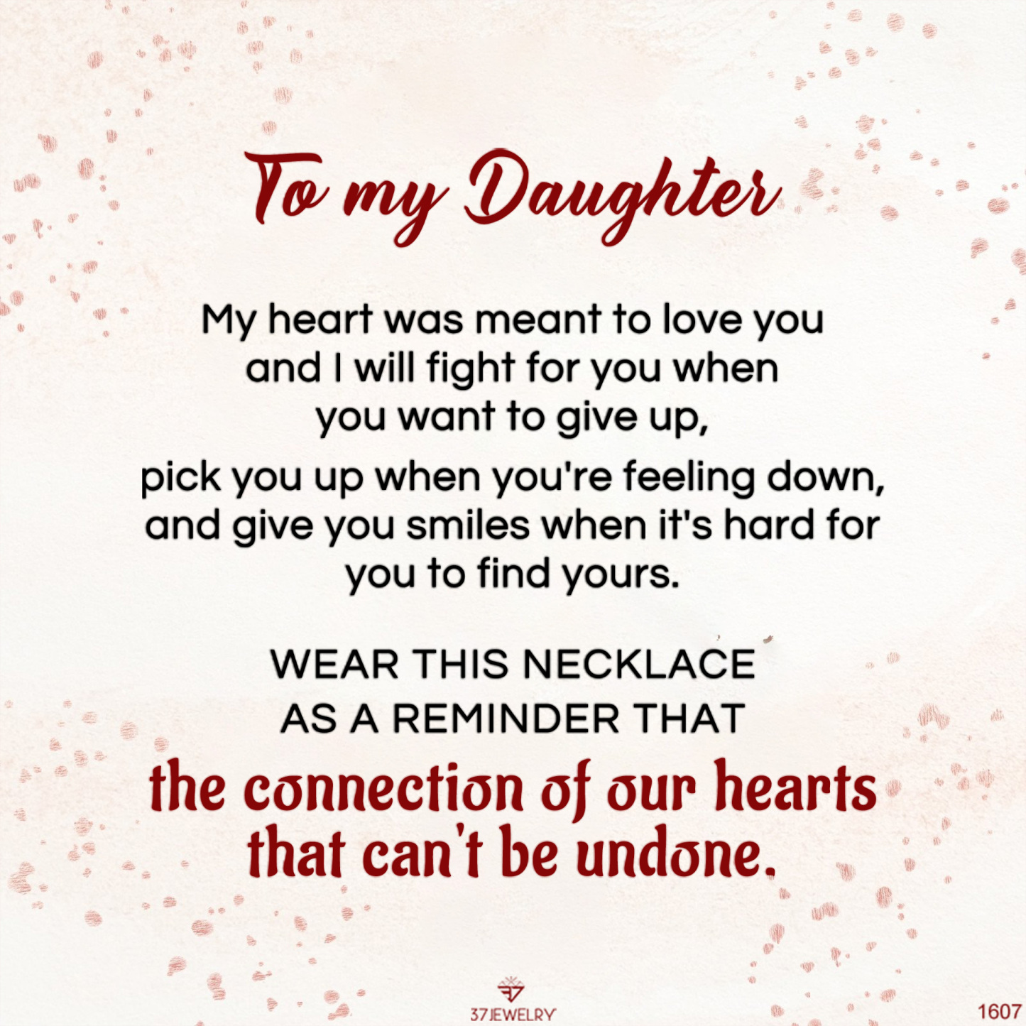 For Daughter - S925 The Connection of Our Hearts That Can't be Undone Circle Necklace