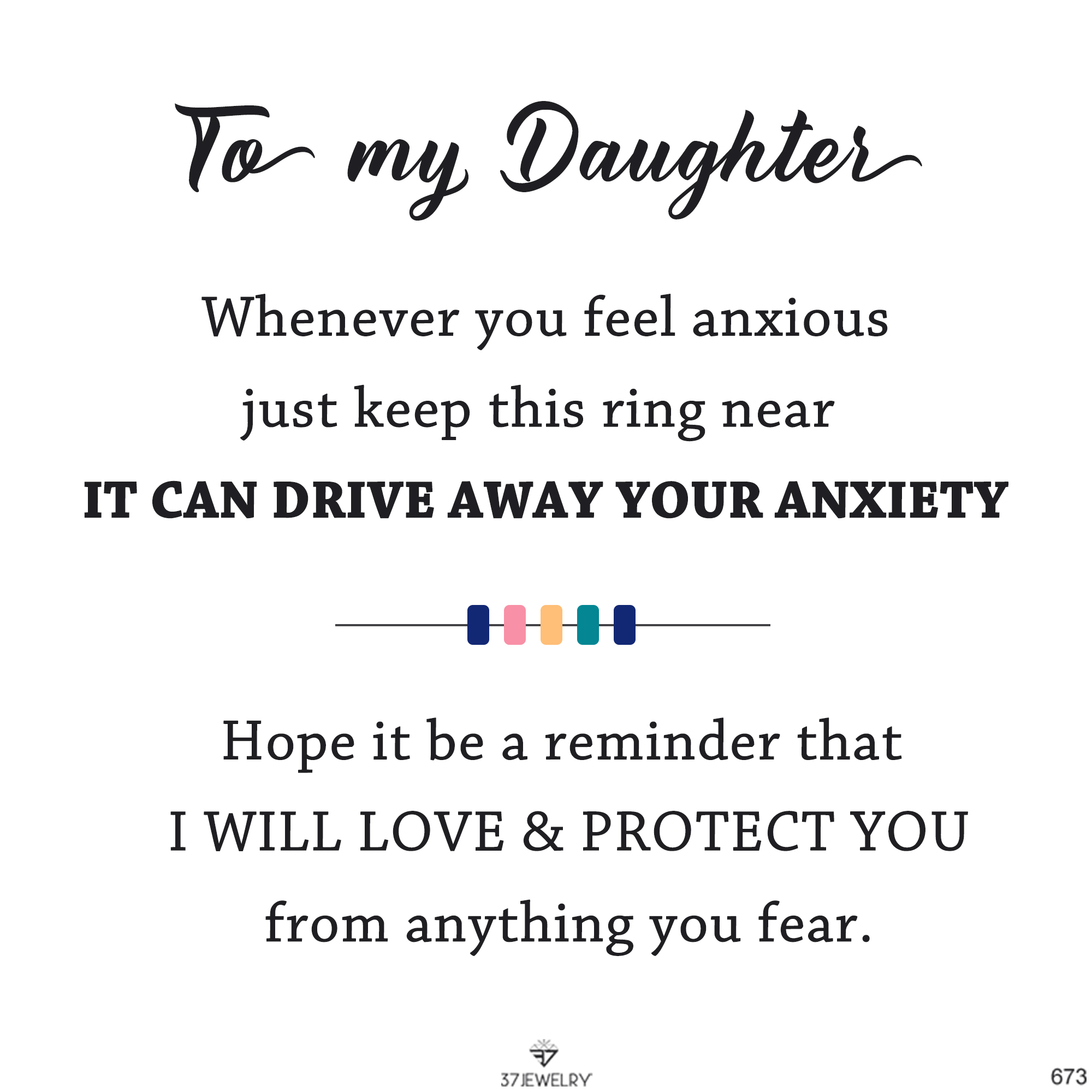 For Daughter - S925 Drive Away Your Aanxiety Name Custom Ring