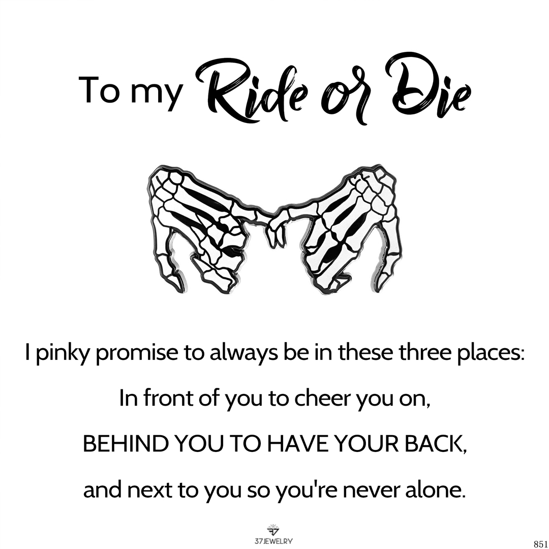 For Friend - S925 Ride or Die Skeleton Pinky Promise Ring