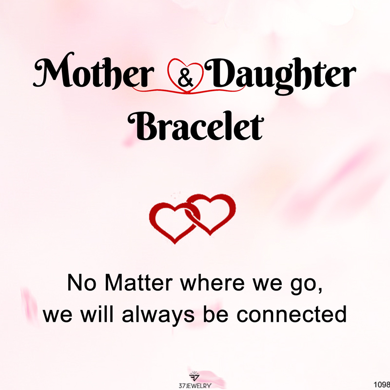 For Daughter - We Will Always Be Connected Double Heart Tennis Bracelet