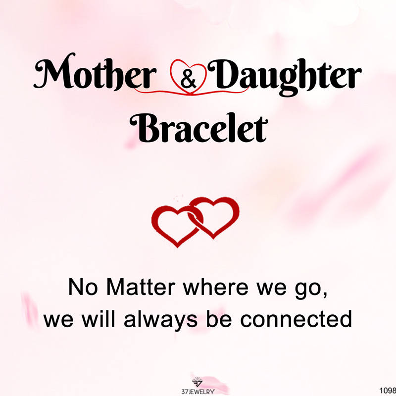 For Daughter - We Will Always Be Connected Double Heart Tennis Bracelet