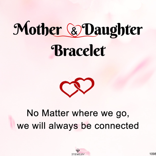 For Daughter - We Will Always Be Connected Double Heart Tennis Bracelet