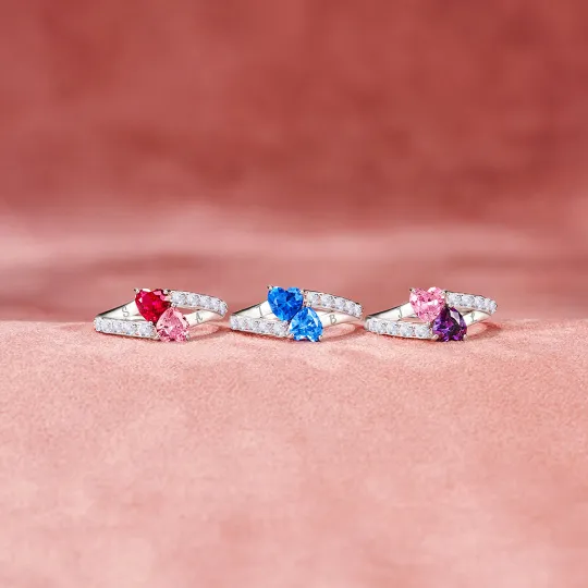 I Had You And You Had Me Birthstone Heart Ring