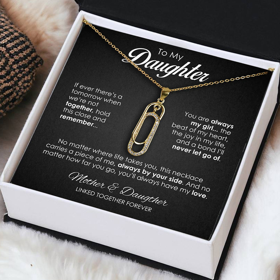 For Daughter - Mother & Daughter Linked Together Forever Circle Necklace