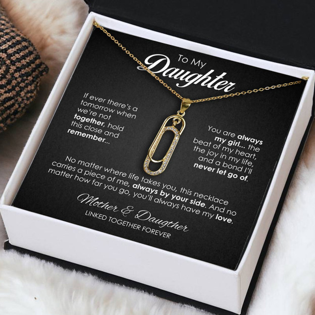 For Daughter - Mother & Daughter Linked Together Forever Circle Necklace