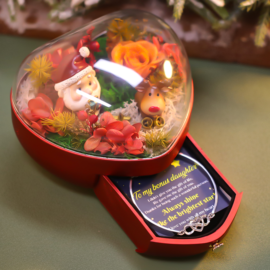 For Bonus Daughter - Infinity Heart Bracelet with Luxury Christmas Box