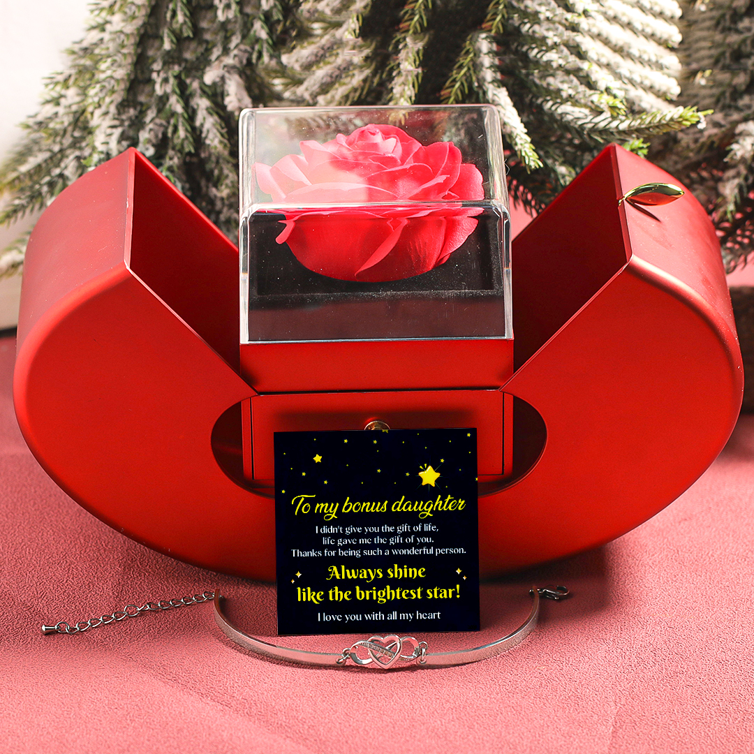 For Bonus Daughter - Infinity Heart Bracelet with Apple Box
