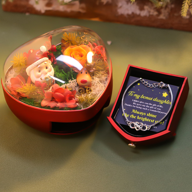 For Bonus Daughter - Infinity Heart Bracelet with Luxury Christmas Box