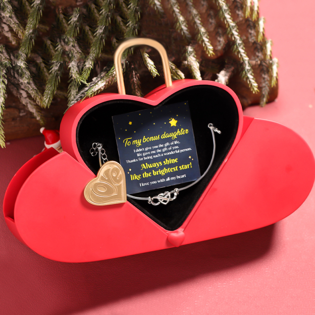 For Bonus Daughter - Infinity Heart Bracelet with Luxury Heart Box