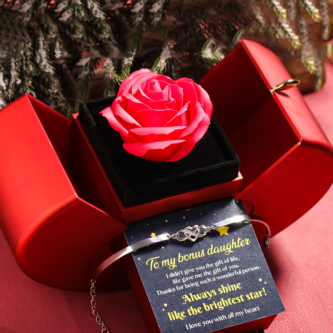 For Bonus Daughter - Infinity Heart Bracelet with Apple Box