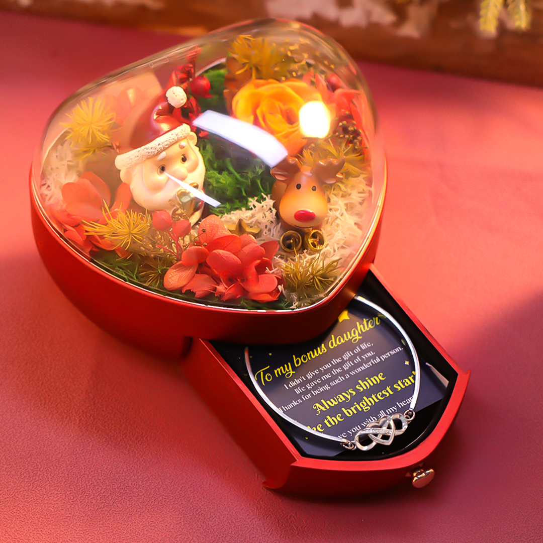 For Bonus Daughter - Infinity Heart Bracelet with Luxury Christmas Box