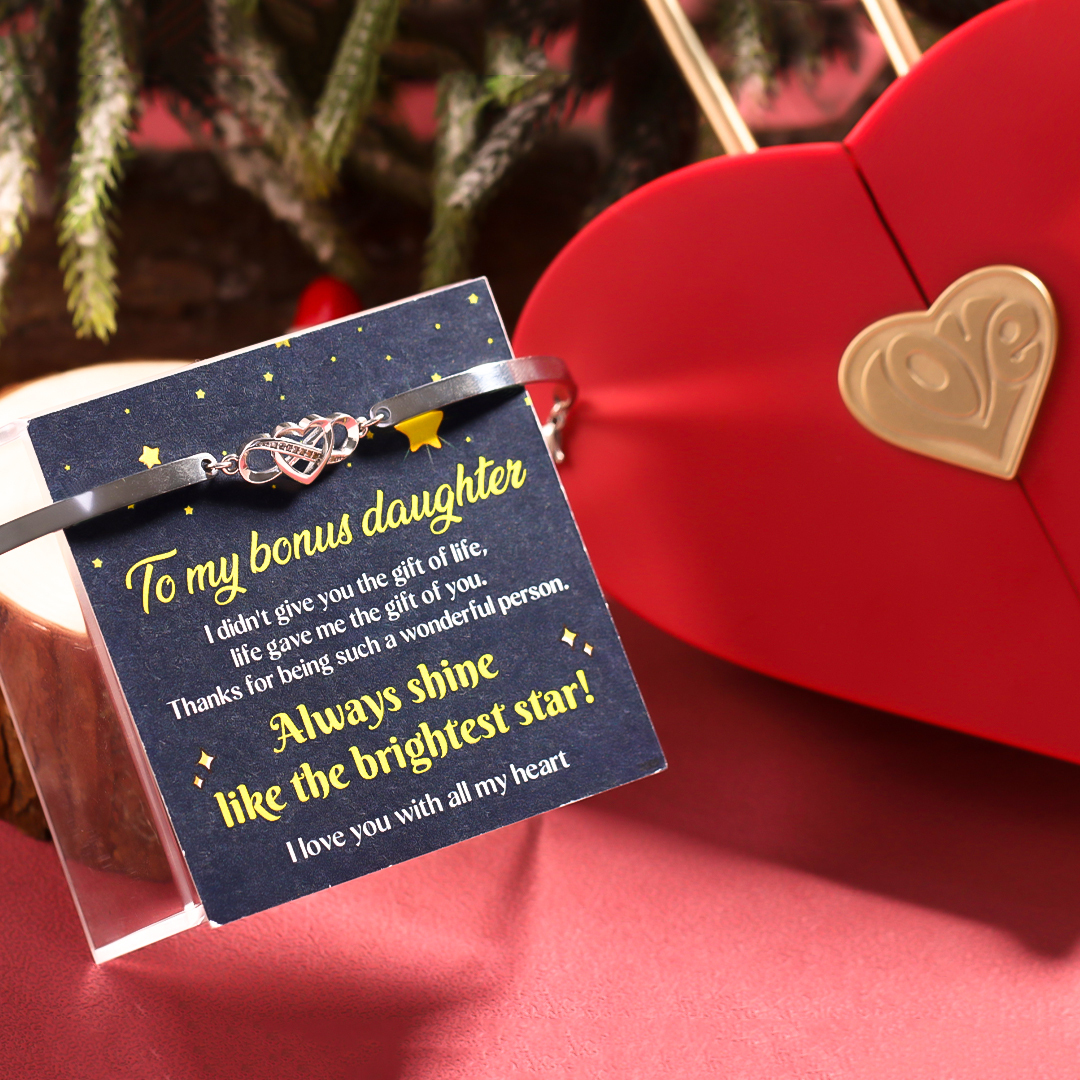 For Bonus Daughter - Infinity Heart Bracelet with Luxury Heart Box