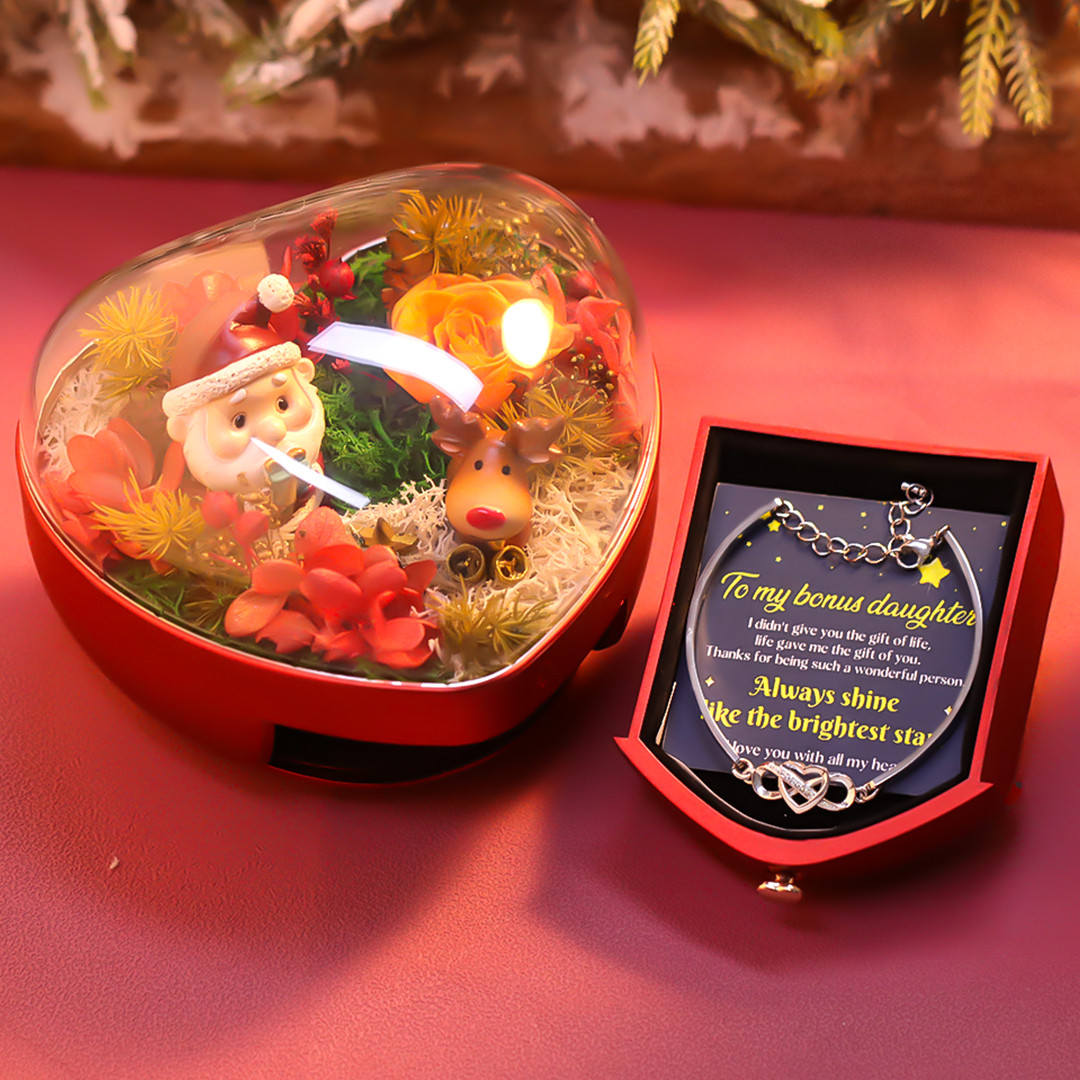 For Bonus Daughter - Infinity Heart Bracelet with Luxury Christmas Box