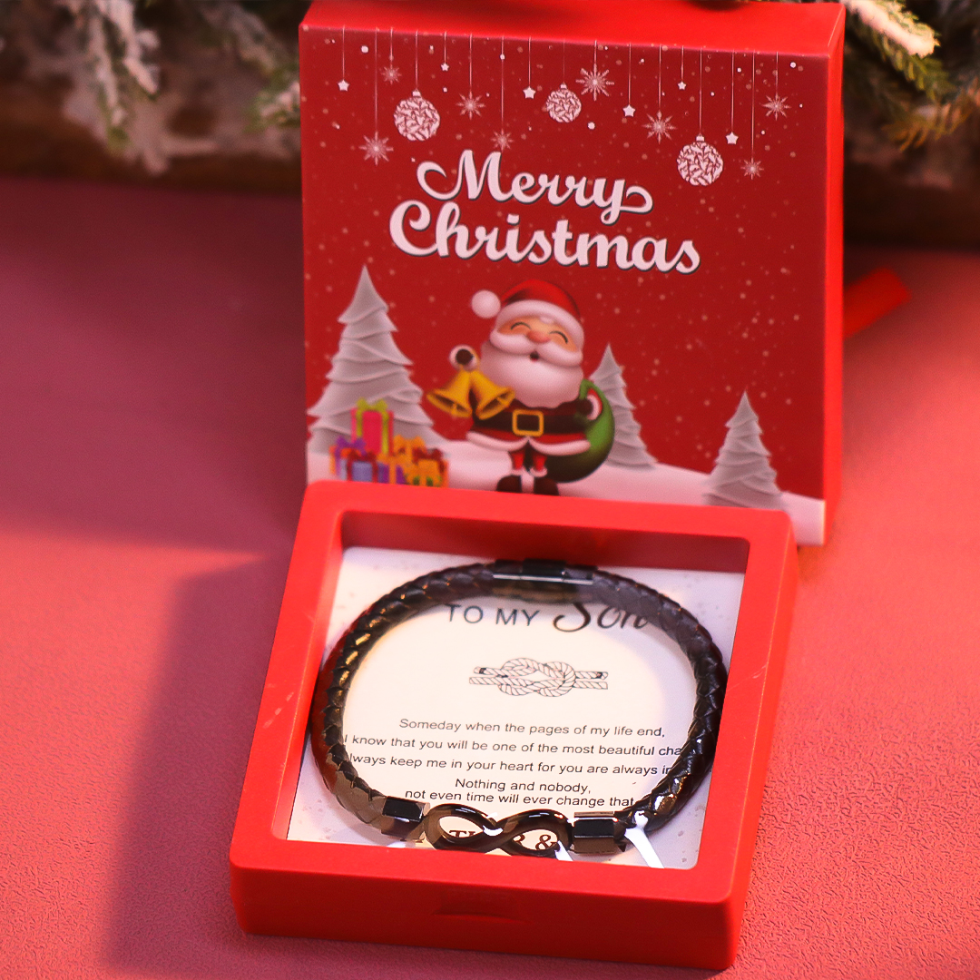 For Son - Infinity Braided Bracelet with Christmas Box