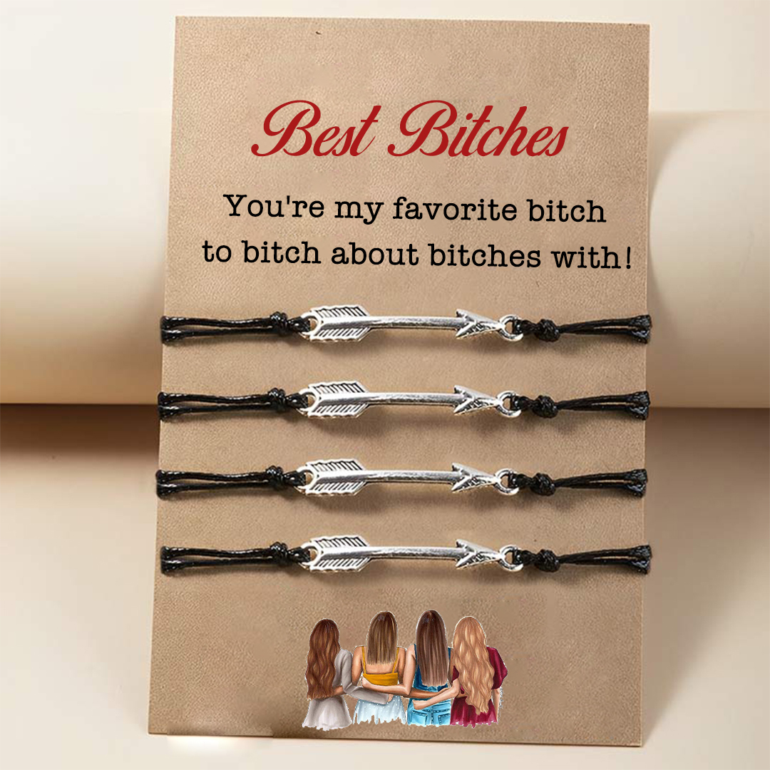 For Friend - Favorite Bitches Arrow Braided Bracelet