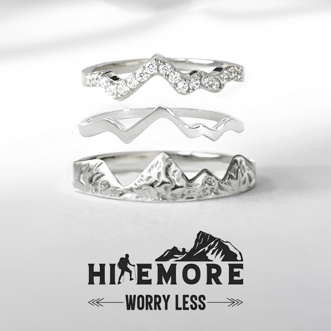 S925 Worry Less Triple Stacked Peak Ring