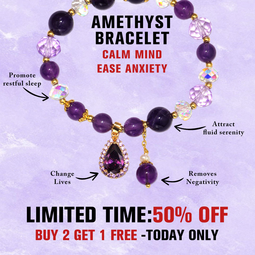 【BUY 2 GET 1 Free】Amethyst Drop Beaded Bracelet