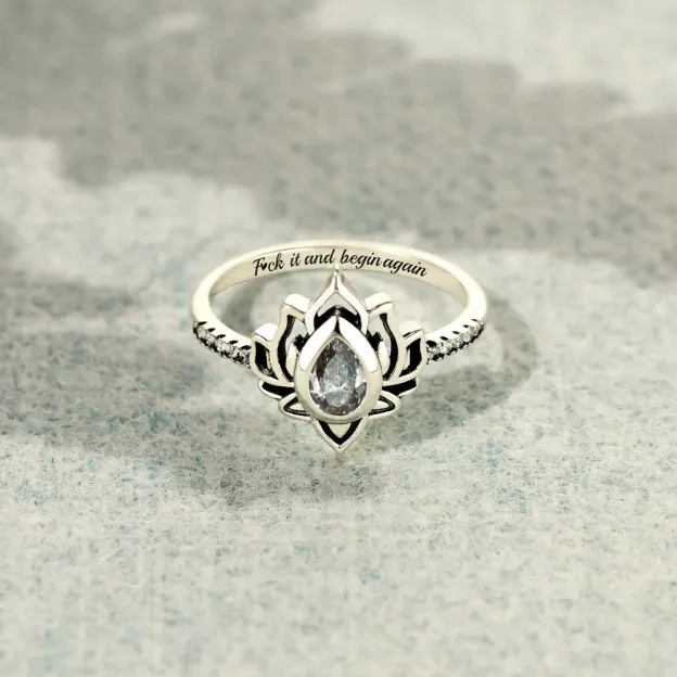 Fuck It and Begin Again Lotus Ring