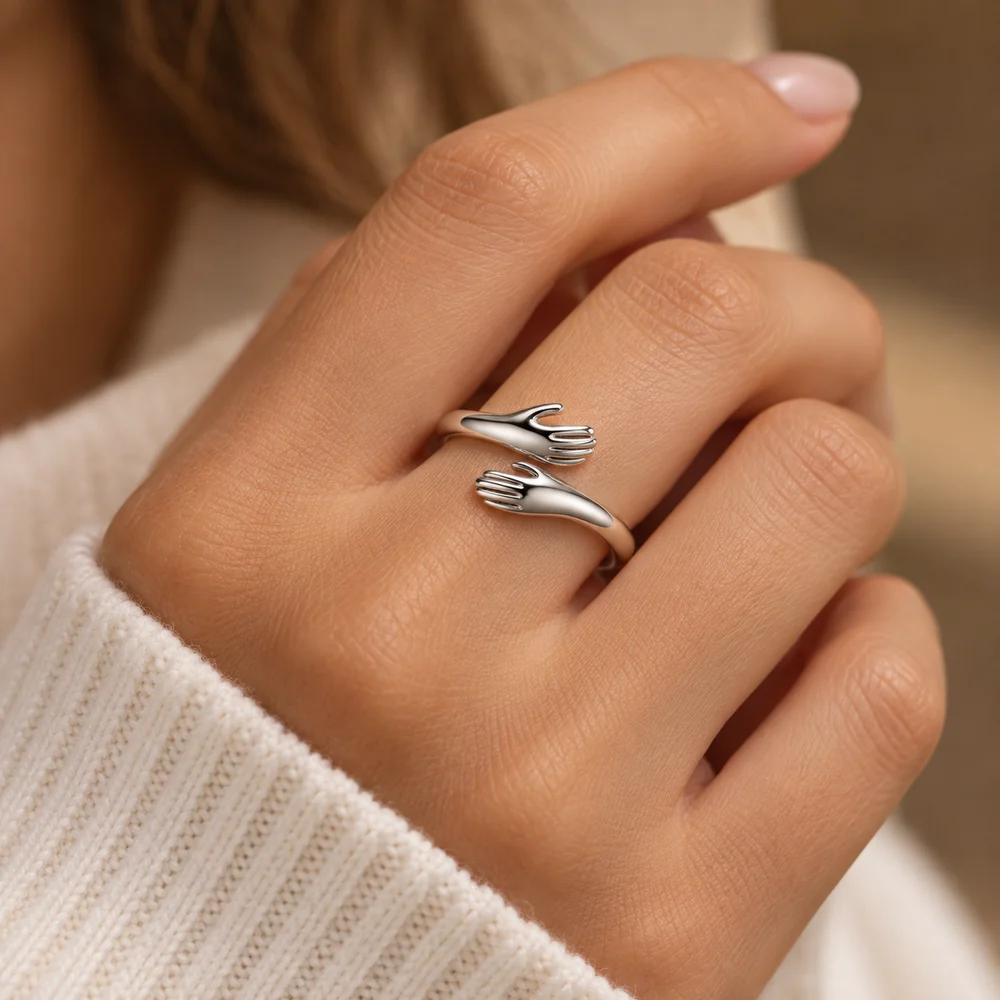To My Granddaughter — Personalized Name Hug Ring